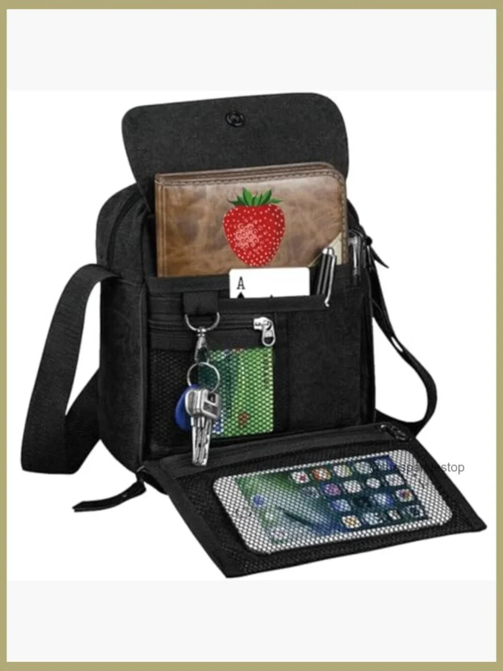 Vintage Canvas Messenger Bag Small Crossbody Shoulder Bag Multi Pocket Travel
